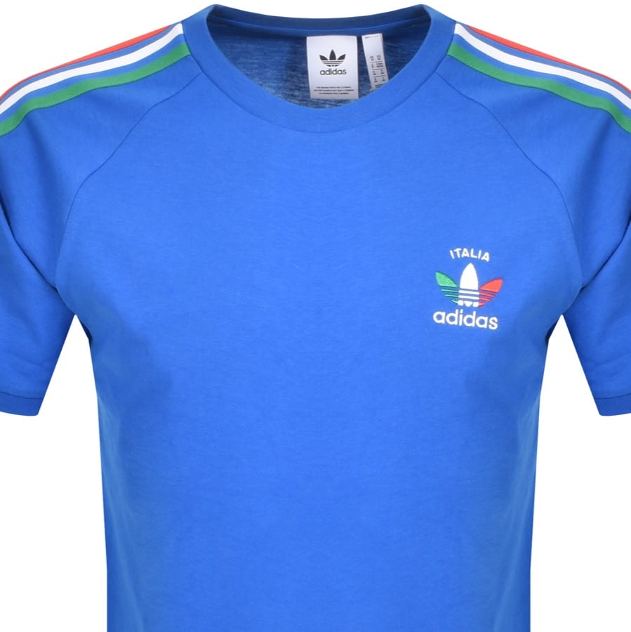 Alternative Image for ProductAdidas Originals 3 Stripe Italia T Shirt Blue2